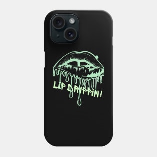 Green Vintage Dripping Glossy Lips Art Effect Phone Case