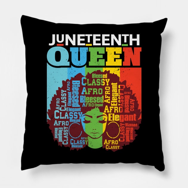 Juneteenth Queen Bleesed Pillow by Madelyn_Frere