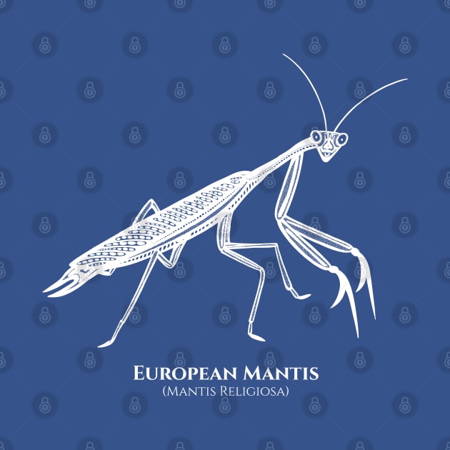 European Mantis design with Common and Scientific Names by Green Paladin