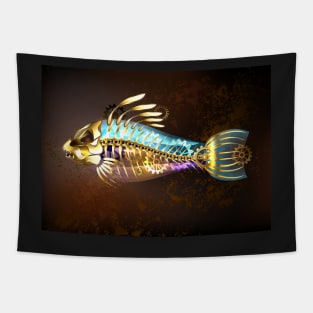 Steampunk Mechanical Fish Tapestry