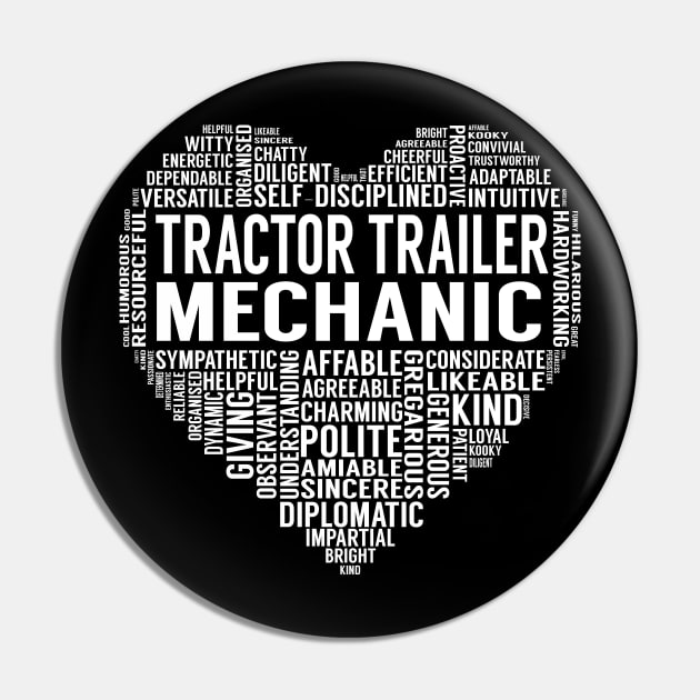 Tractor Trailer Mechanic Heart Pin by LotusTee