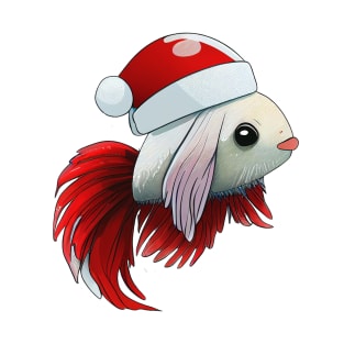 COOL BETTA FISH WITH SANTA HAT - CHRISTMAS T-Shirt