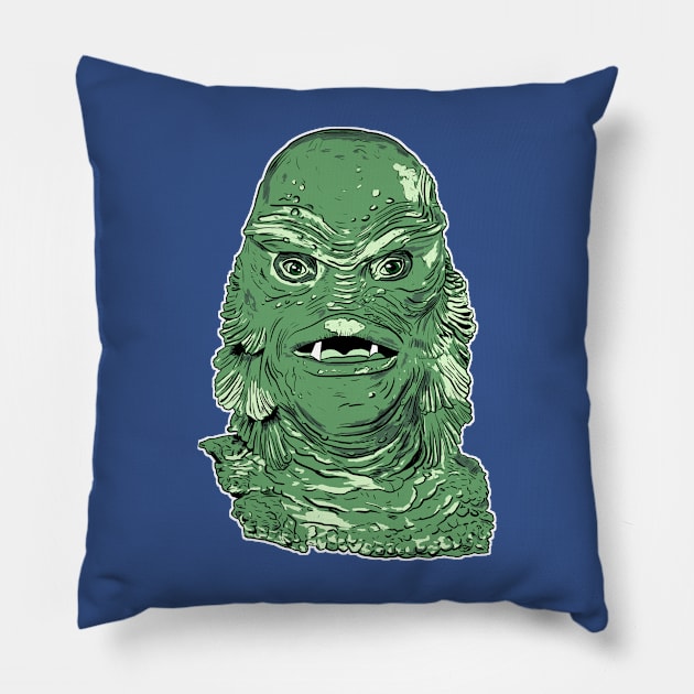 Creature from the Black Lagoon Pillow by Black Snow Comics