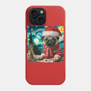 Christmas Pug - Van Gogh Style Phone Case