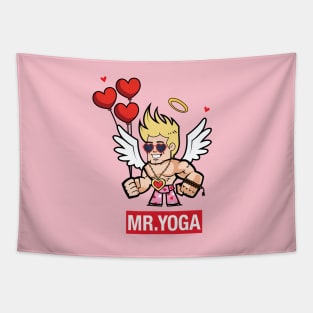 Mr Yoga - Happy Valentines Day Tapestry