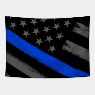 Thin Blue Line Flag - Police Officer Flag - Back The Blue Tapestry