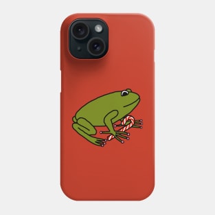 Christmas Frog with Candy Cane Phone Case