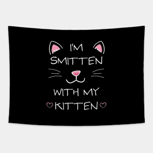 Kitten Owner Cat Lover Smitten with Kitten for Teens Girls Women Tapestry