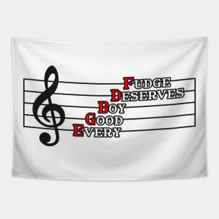 Music Theory - Every Good Boy Deserves Fudge Tapestry