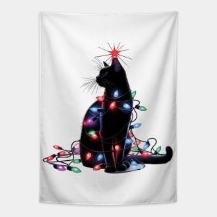 Christmas Black cat Tapestry
