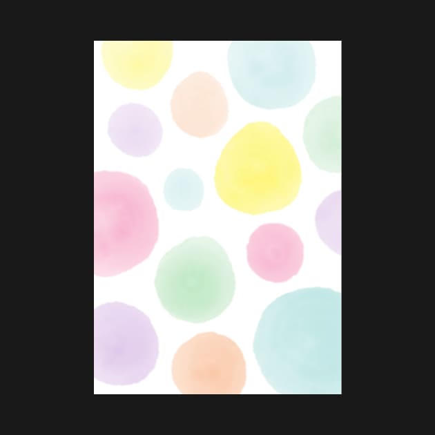 Colorful Pastel Polka dot watercolor pattern by PanyaCreative