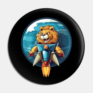 Rocket Lion Pin