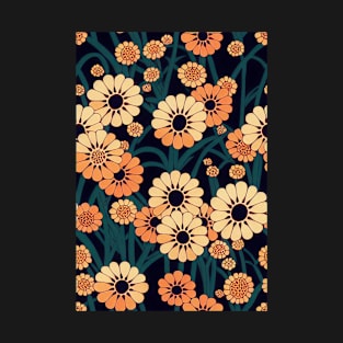 Beautiful Stylized Orange Flowers, for all those who love nature #218 T-Shirt