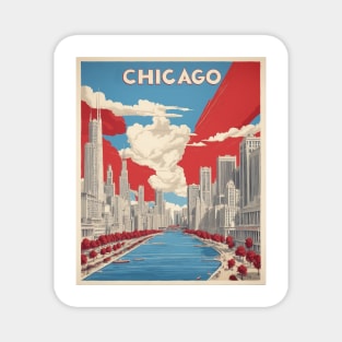 Chicago Illinois United States of America Tourism Vintage Poster Magnet