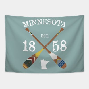 Paddle Minnesota, MN Lake Life Painted Oars Tapestry