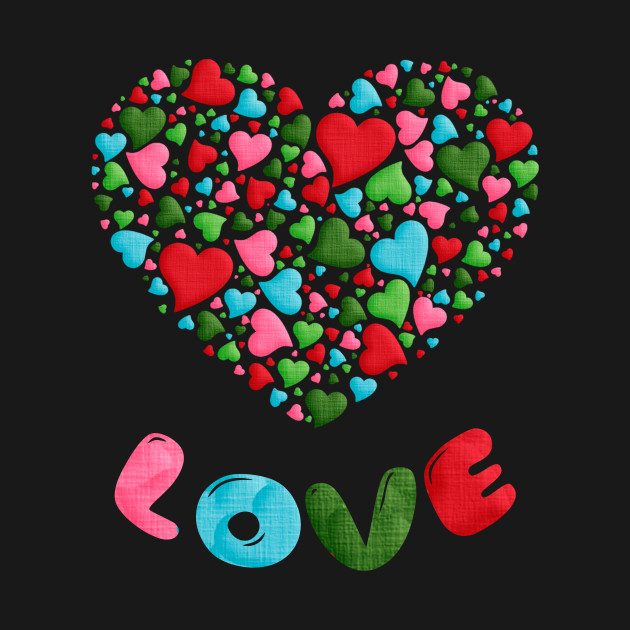 Colorful Tye Dye Die Tie Heart TShirt Valentine's Day Gift ...