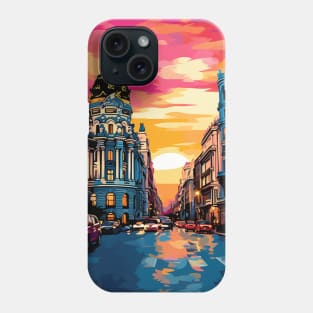 A Pop Art Travel Print of Madrid - Spain Phone Case