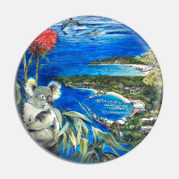 Nelson Bay Poster Pin by CoryAcornArt