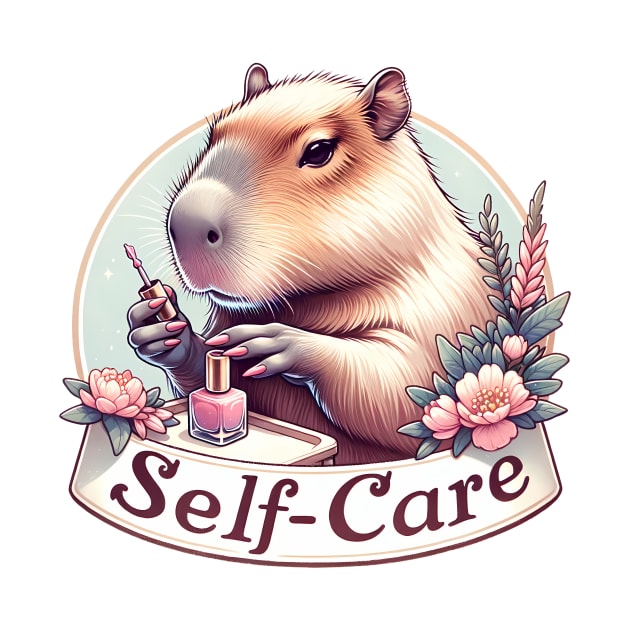 Self-care Capybara Painting Nails by TheCloakedOak