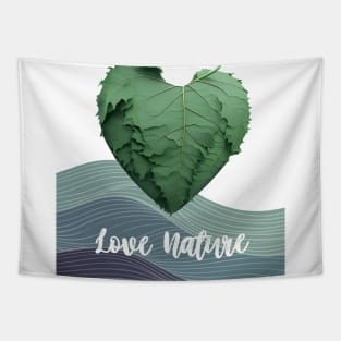 Love Nature No. 1: Green Valentine's Day Tapestry