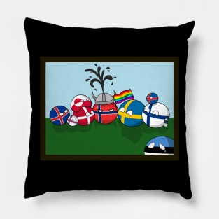 Polandball- Nordic family portrait Pillow