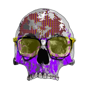 Royal purple skull with glasses T-Shirt