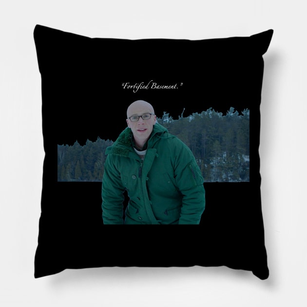 Fortified basement two sided dark inspired by Joe Pera S1E9 Pillow by The Curious Cabinet