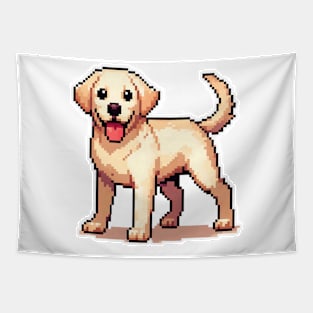 Cute golden labrador retriever as pixel art style illustration Tapestry