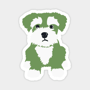 Little Green Miniature Schnauzer Puppy on A Pink Background Magnet