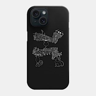 Cat Kitty Playing Music Note  Black Cat Lover Gift Phone Case