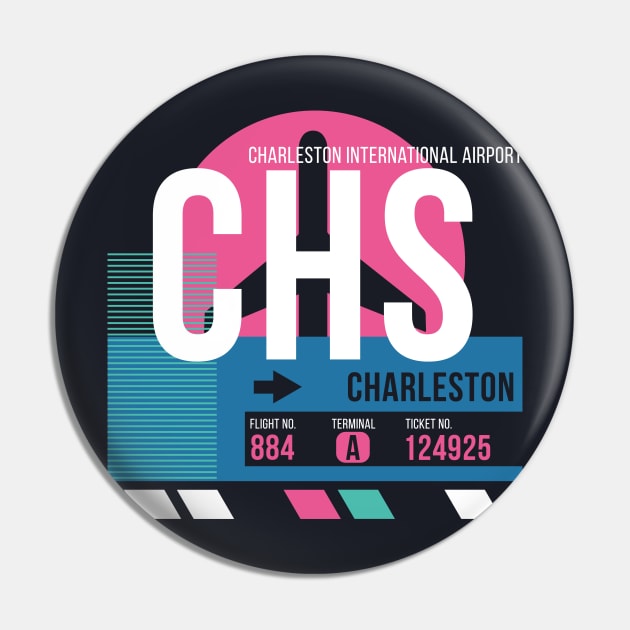 Charleston (CHS) Airport // Sunset Baggage Tag Pin by Now Boarding