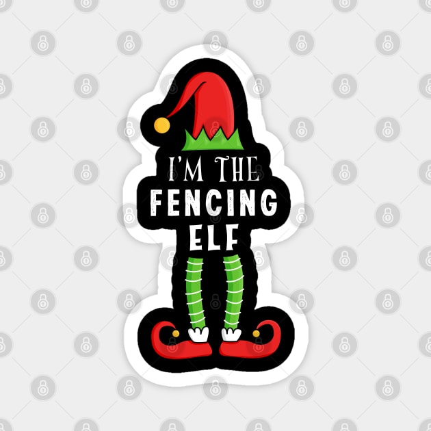 Fencing Elf Christmas Matching Family Gift Magnet by qwertydesigns