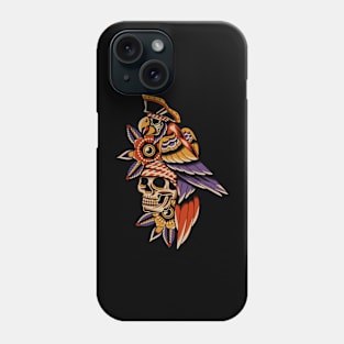 Pirate bird traditional tattoo Phone Case