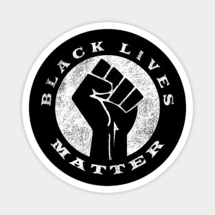 Black Lives Matter Fist and Circle with Wording Vintage Magnet