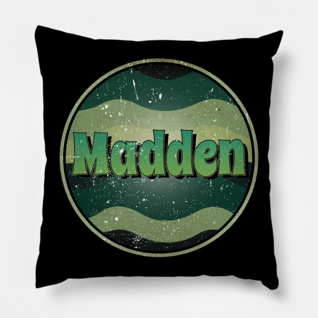 Classic Name Madden Vintage Styles Christmas Purple 70s 80s 90s Pillow by Gorilla Animal