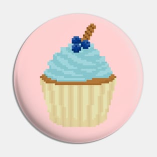 Aqua cupcake pixel art Pin