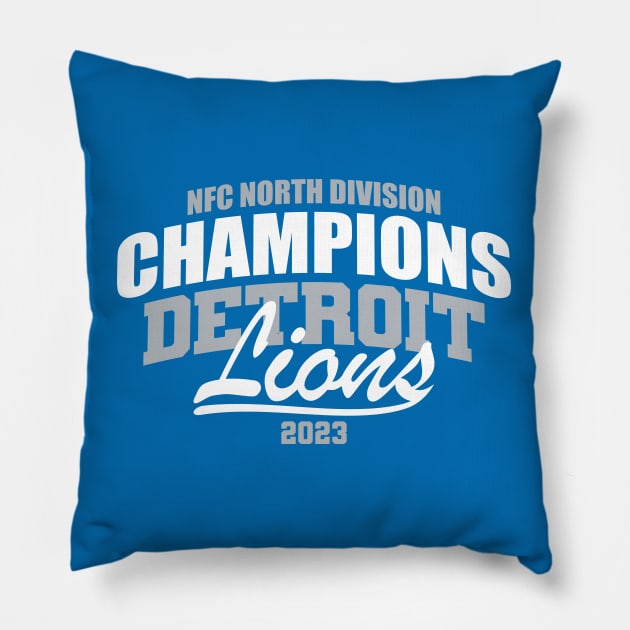 Lions 2023 NFC NORTH CHAMPS Pillow by Nagorniak