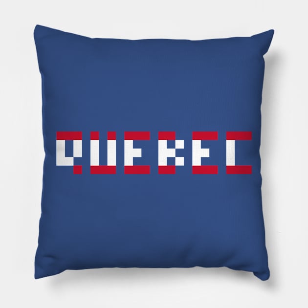 Pixel Hockey City Quebec 1995 Retro Pillow by gkillerb