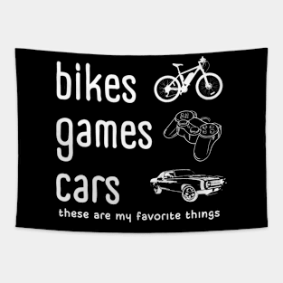 Bikes Games Cars My Favorite Things Tapestry