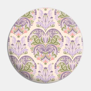 Rococo Style Pastel Floral Design Pin