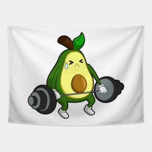 Avocado at Fitness with Barbell Tapestry