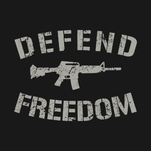 Riffle Defend Freedom I Vintage  Weapon Gun Used Look Design T-Shirt