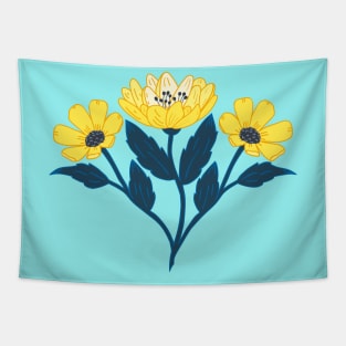 Yellow wildflower bouquet Tapestry