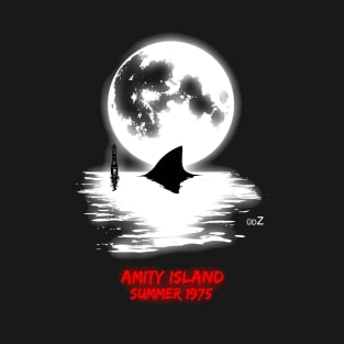 Jaws full moon graphic T-Shirt