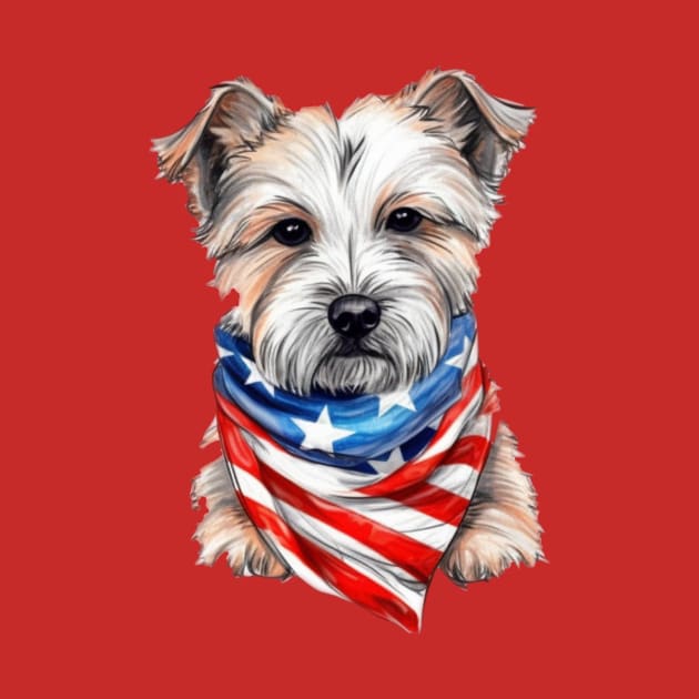 Patriotic Dog, 4th of July Design by PaperMoonGifts