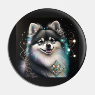 Jeweled Pomsky Pin