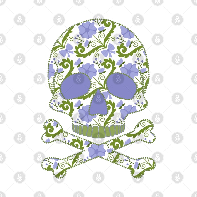 Skull with Flowers by Nuletto