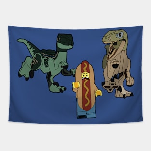 t rex Catching Lunch Tapestry