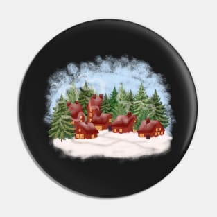 Christmas Village Illustration 2 Pin