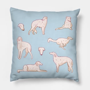 Cute borzoi illustration Pillow